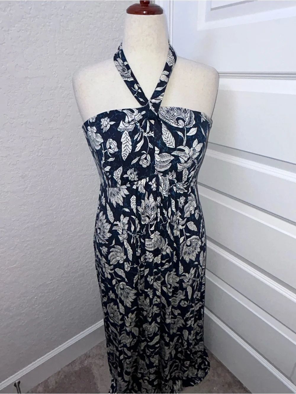 Soma Floral Print Halter Built-In Bra Maxi Dress